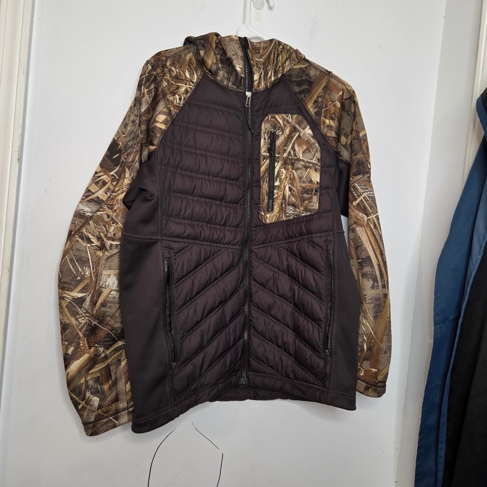 Under Armour ColdGear UA Storm Camo Hybrid Insulated Jacket Mens Medium Brown